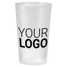 Trinkbecher 'Mehrweg' 0,4 l in transparent-milchig