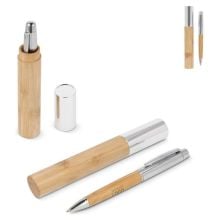 Metallkugelschreiber Bambus im Köcher in natur Metallkugelschreiber Bambus im Köcher in natur