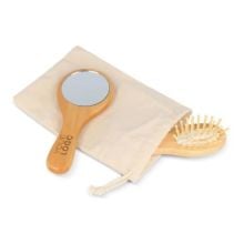 Schima superba Holz Pinsel undamp, Spiegel Set in natur Schima superba Holz Pinsel undamp, Spiegel Set in natur