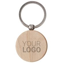 Schlüsselanhänger aus Holz May in braun, rund Schlüsselanhänger aus Holz May in braun, rund