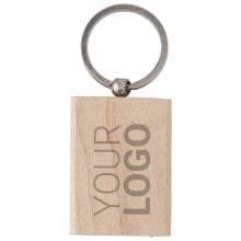 Schlüsselanhänger aus Holz Shania in braun, quadratisch Schlüsselanhänger aus Holz Shania in braun, quadratisch