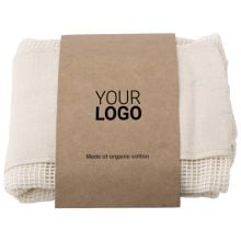 Set aus drei wiederverwendbaren Taschen aus Baumwollgewebe Adele in khaki, Standardoption Set aus drei wiederverwendbaren Taschen aus Baumwollgewebe Adele in khaki, Standardoption