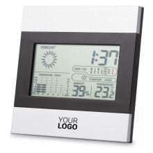 Wetterstation und Uhr in mattsilber Wetterstation und Uhr in mattsilber