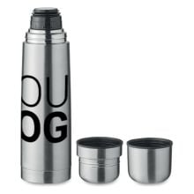 Flasche und Becher Set 3tlg. in mattsilber Flasche und Becher Set 3tlg. in mattsilber