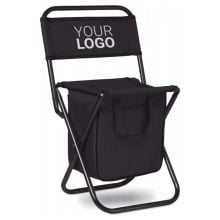 Klappstuhl mit Kühltasche in schwarz Klappstuhl mit Kühltasche in schwarz