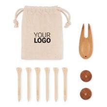 Golfzubehör im Etui in beige Golfzubehör im Etui in beige