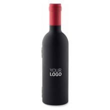 Wein-Set Flasche in schwarz Wein-Set Flasche in schwarz