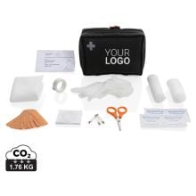 Erste-Hilfe-Set in RCS recycelter Nubuk-PU Tasche in schwarz Erste-Hilfe-Set in RCS recycelter Nubuk-PU Tasche in schwarz