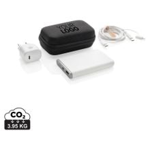 Surge 3-tlg. 20W Type-C Ladeset aus RCS recyceltem PET in schwarz Surge 3-tlg. 20W Type-C Ladeset aus RCS recyceltem PET in schwarz