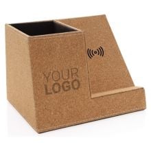 Kork Stiftehalter mit 5W Wireless Charger in khaki Kork Stiftehalter mit 5W Wireless Charger in khaki