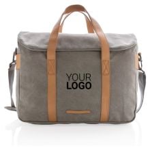 Canvas Laptop-Tasche, PVC-frei in grau Canvas Laptop-Tasche, PVC-frei in grau