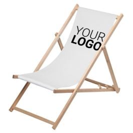 Liegestuhl 'Chillout' - natur/weiß Liegestuhl 'Chillout' - natur/weiß