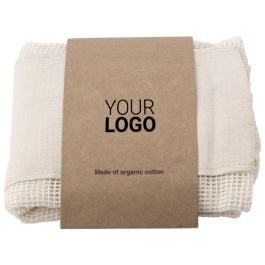 Set aus drei wiederverwendbaren Taschen aus Baumwollgewebe Adele - khaki, Standardoption Set aus drei wiederverwendbaren Taschen aus Baumwollgewebe Adele - khaki, Standardoption