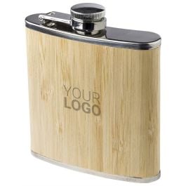 Flachmann aus Edelstahl und Bambus Hayden - braun, Standardoption Flachmann aus Edelstahl und Bambus Hayden - braun, Standardoption