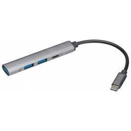 USB Hub aus recyceltem Aluminium HILDEGARDA - grau USB Hub aus recyceltem Aluminium HILDEGARDA - grau