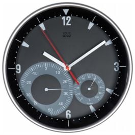 Wanduhr mit Hygro - und Thermometer GEORGE - schwarz Wanduhr mit Hygro - und Thermometer GEORGE - schwarz