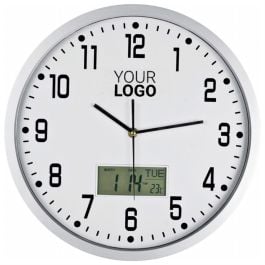 Analoge Wanduhr mit Digitalanzeige FRED - weiss Analoge Wanduhr mit Digitalanzeige FRED - weiss