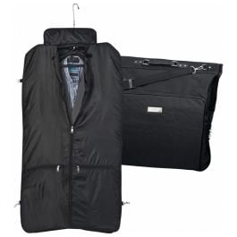 Kleidersack aus Polyester mit Metallschild CLARISSA - schwarz Kleidersack aus Polyester mit Metallschild CLARISSA - schwarz