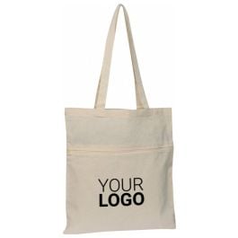 Baumwolltasche mit Reißverschlussfach NORBERT - weiss Baumwolltasche mit Reißverschlussfach NORBERT - weiss