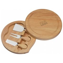 Käsebrett mit 3 Käsebestecken JOZEF - beige Käsebrett mit 3 Käsebestecken JOZEF - beige