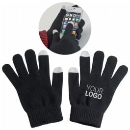 Handschuhe aus Acryl mit Touch-Spitzen CHAD - schwarz Handschuhe aus Acryl mit Touch-Spitzen CHAD - schwarz
