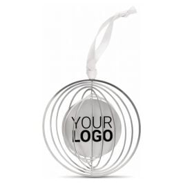 Ornament mit Band, rund - silber Ornament mit Band, rund - silber