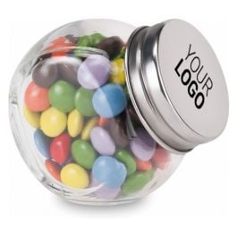 Schokolinsen im Glasspender - multicolour Schokolinsen im Glasspender - multicolour