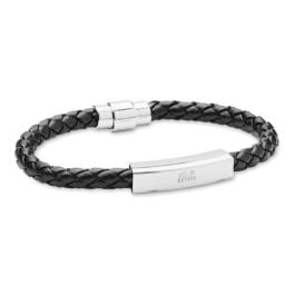 Geflochtenes Armband 18 cm - schwarz Geflochtenes Armband 18 cm - schwarz