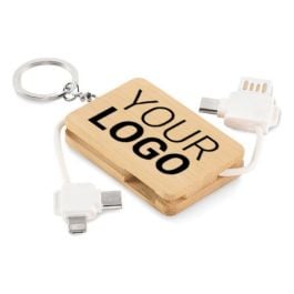 Schlüsselring mit Ladekabel - holz Schlüsselring mit Ladekabel - holz