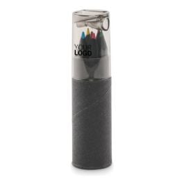 Buntstifte-Set mit Anspitzer - schwarz Buntstifte-Set mit Anspitzer - schwarz