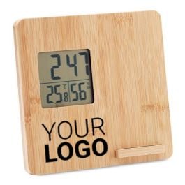 Tischuhr mit Ladestation - holz Tischuhr mit Ladestation - holz
