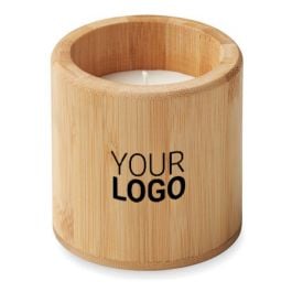 Kerze mit Halter 160 g - holz Kerze mit Halter 160 g - holz