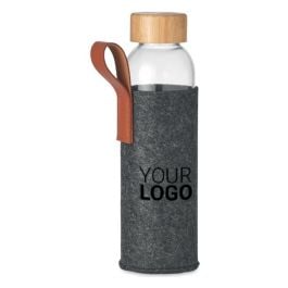 Trinkflasche Glas 500 ml - steingrau Trinkflasche Glas 500 ml - steingrau
