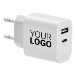 18W 2-Port USB-Ladegerät EU-Ste - weiß 18W 2-Port USB-Ladegerät EU-Ste - weiß