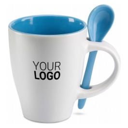 Becher mit Löffel - blau Becher mit Löffel - blau