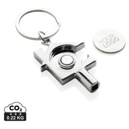 3-in-1 Schlüsselring aus RCS rec. Zinklegierung - silber 3-in-1 Schlüsselring aus RCS rec. Zinklegierung - silber