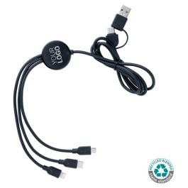 6-in-1 Kabel aus RCS recyceltem TPE und recyceltem Plastik - schwarz 6-in-1 Kabel aus RCS recyceltem TPE und recyceltem Plastik - schwarz