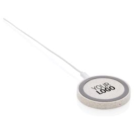 Rundes 5W Charging Pad aus Weizenstroh - khaki Rundes 5W Charging Pad aus Weizenstroh - khaki