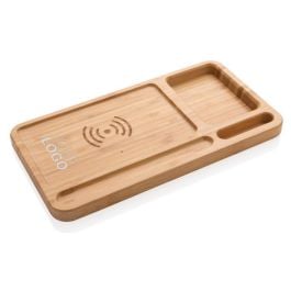 Bambus Schreibtisch-Organizer mit 5W Wireless Charger - braun Bambus Schreibtisch-Organizer mit 5W Wireless Charger - braun