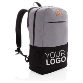 Moderner 15.6' USB und RFID Laptop-Rucksack, PVC-frei - schwarz