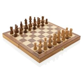Faltbares Schachspiel aus Holz - braun Faltbares Schachspiel aus Holz - braun