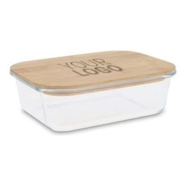 Lunchbox aus Glas mit Bambusdeckel in transparent Lunchbox aus Glas mit Bambusdeckel in transparent