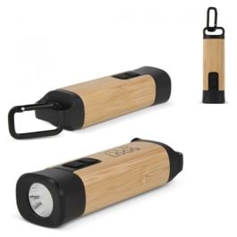 Wiederaufladbare R-ABS Bamboo Taschenlampe in schwarz Wiederaufladbare R-ABS Bamboo Taschenlampe in schwarz