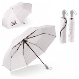Faltbarer 22” Regenschirm mit automatischer Öffnung in weiss Faltbarer 22” Regenschirm mit automatischer Öffnung in weiss