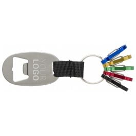 2-in-1 Schlüsselanhänger aus Aluminium Courtney in silber, Standardoption 2-in-1 Schlüsselanhänger aus Aluminium Courtney in silber, Standardoption