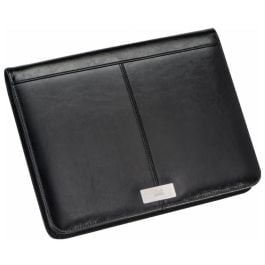 A4 Schreibmappe aus Kunstleder GASPARE in schwarz A4 Schreibmappe aus Kunstleder GASPARE in schwarz