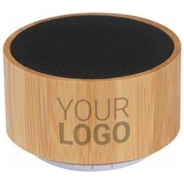 Bluetooth Lautsprecher mit Bambusummantelung OSVALDO in beige Bluetooth Lautsprecher mit Bambusummantelung OSVALDO in beige