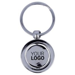 Schlüsselring , Weltkarte in silber Schlüsselring , Weltkarte in silber