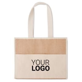 Jute-Canvas Shopping Tasche in beige Jute-Canvas Shopping Tasche in beige