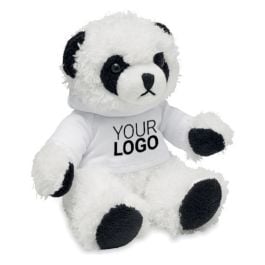 Plüsch-Panda mit Hoody in weiß Plüsch-Panda mit Hoody in weiß